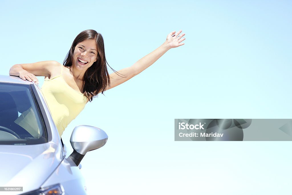 Mulher em viagem de carro - Royalty-free Carro Foto de stock