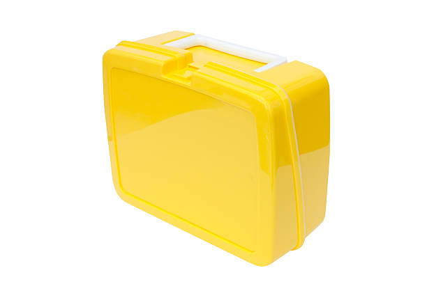 lunchbox de plástico amarelo - lunch box imagens e fotografias de stock