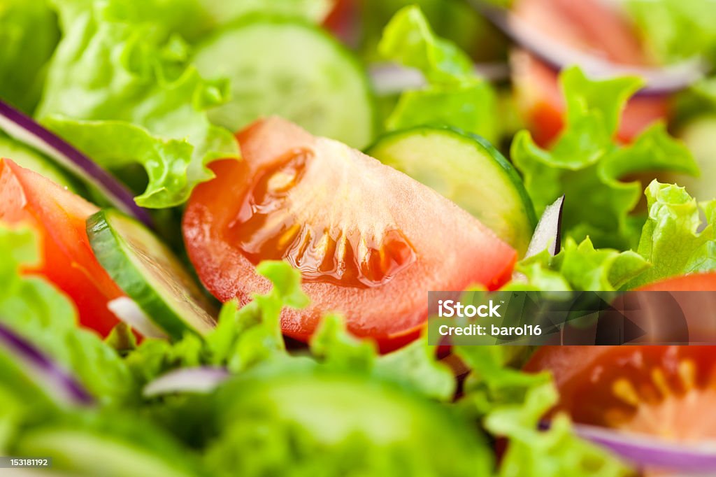 Vegetable salad close up freshly prepared vegetable salad close up Appetizer Stock Photo