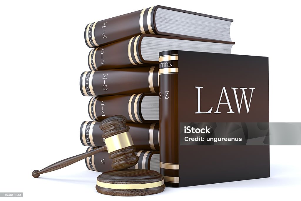 Law books 3d render of a group of law books Book Stock Photo