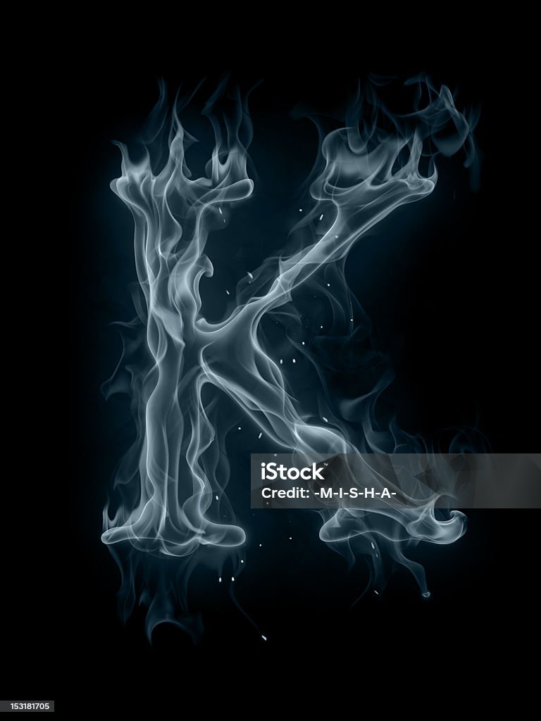 Smoke Font Letter K Stock Photo - Download Image Now - Alphabet ...