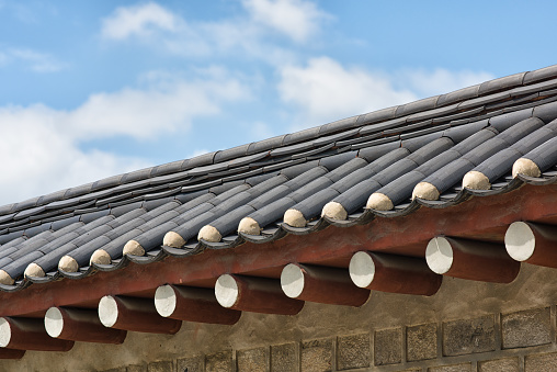 Traditional Japanese house's roof tiles.