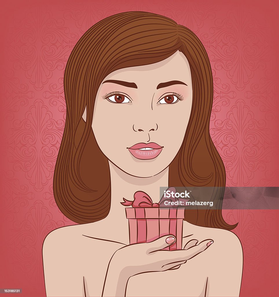 Fille avec un cadeau - clipart vectoriel de Adolescent libre de droits