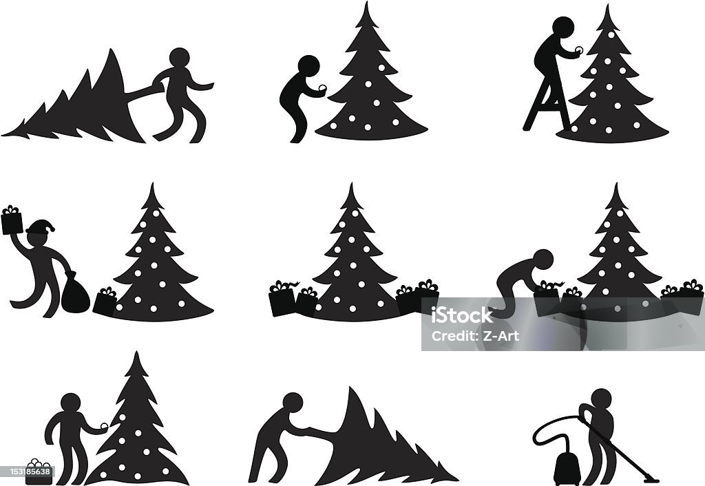 Step-by-step celebration of the New Year and Christmas - Royalty-free Kerstmis vectorkunst