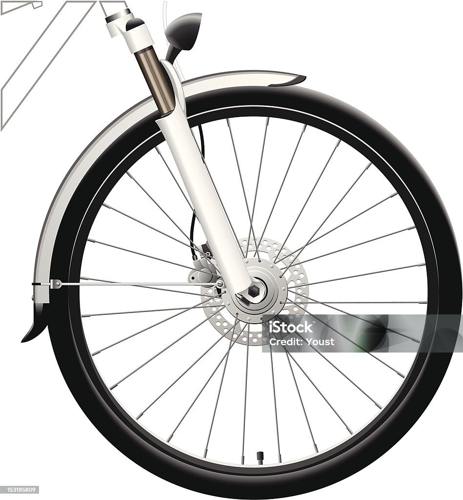 Передние колеса велосипеда с Динамо Hub - Векторная графика Двухколёсный велосипед роялти-фри
