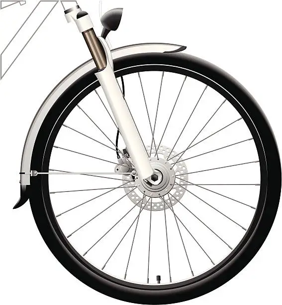 Vector illustration of Front Bike Wheel with Dynamo Hub