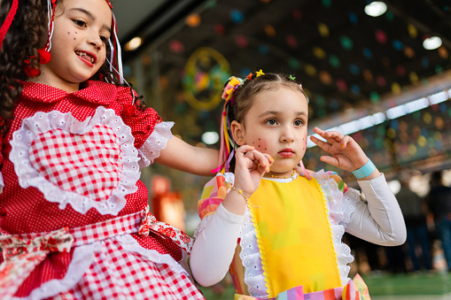 Little girls dancing at the June festival.