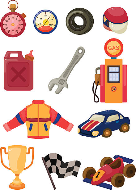 illustrations, cliparts, dessins animés et icônes de dessin animé icônes de voiture de course de f1 - f1 icons