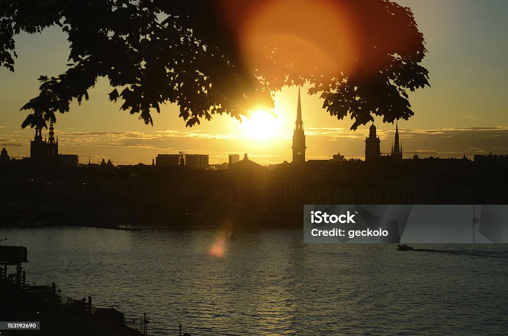 Стокгольм на город и линию горизонта силуэт - Стоковые фото Башня роялти-фри