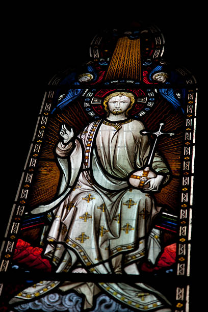 istock Jesus in stained glass 153195813
