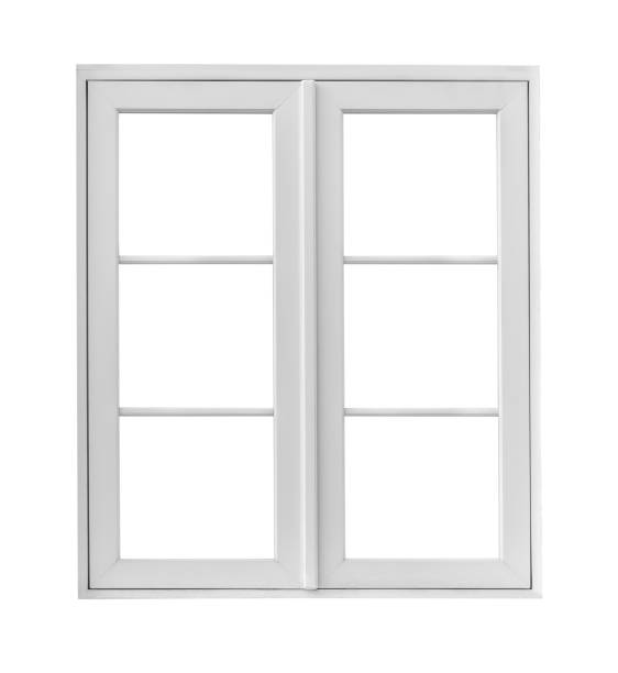 istock Real vintage house window frame isolated on white background 1531970283