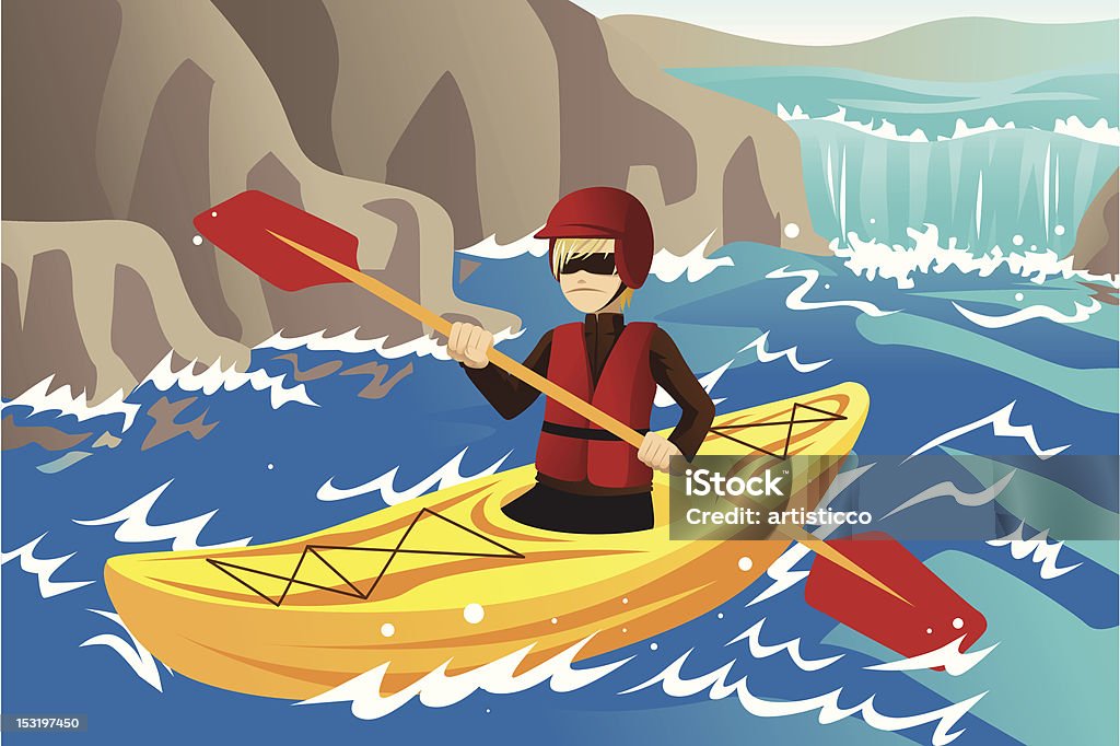 Kayak - arte vettoriale royalty-free di Kayak