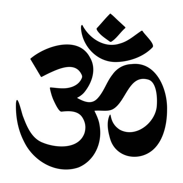 illustrazioni stock, clip art, cartoni animati e icone di tendenza di om simbolo dell'induismo - om symbol shiva hinduism india