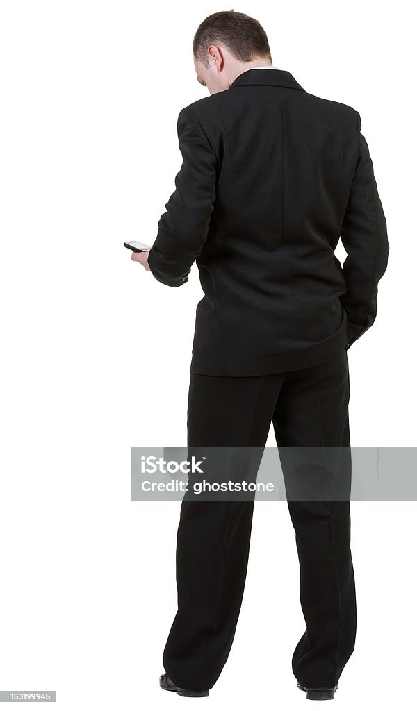 Vista traseira do Homem de negócios em terno preto - Foto de stock de Homens royalty-free