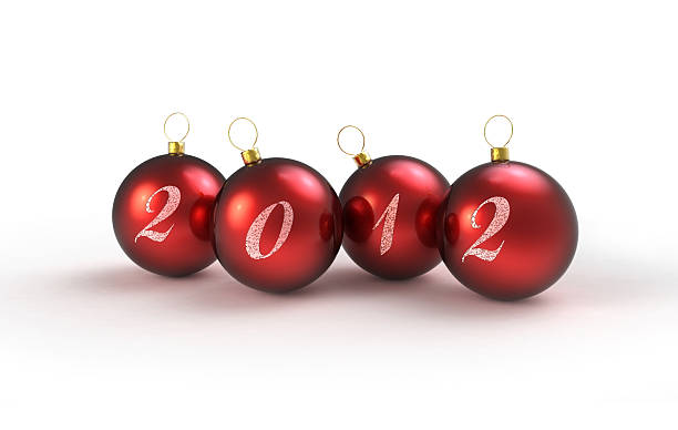 istock red balls decoration at 2012 new year 153201467