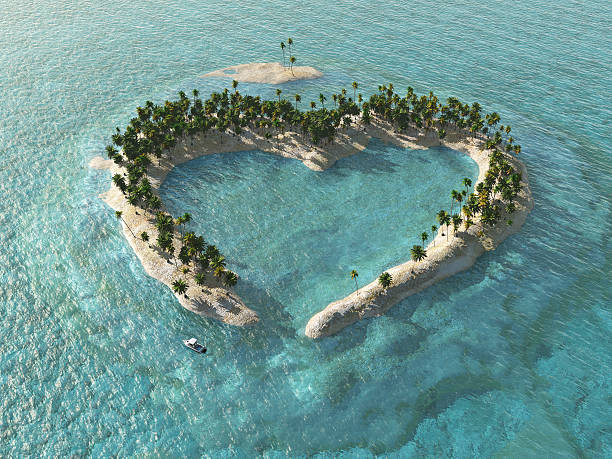 istock A landscape view of heard-shaped tropical island 153202650