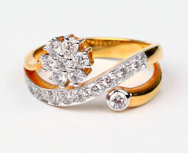 istock Golden Ring with Diamond, Isolated on white background 153203937