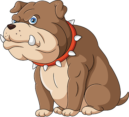 Vector illustration of Cute bulldog cartoon on white background