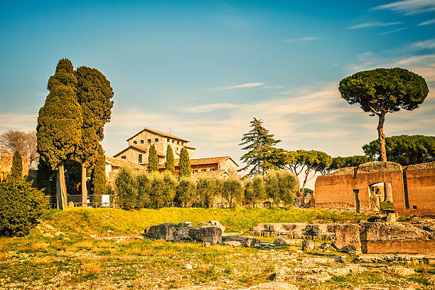 istock Roman empire ruins on Palatine Hill 153205778