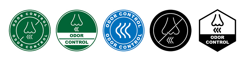 Odor Control - Vector Labels. Smell Control Signs Collection.