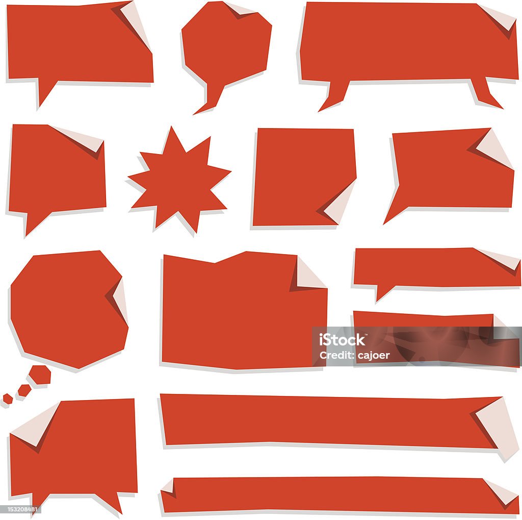 Vector Banners Red vector labels/banners with irregular shape and folded corners. High resolution jpg included. Imbalance stock vector