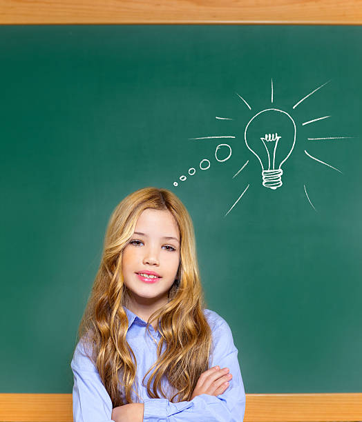 istock kid student girl on green school blackboard 153208852
