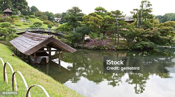 Boathouse And Carp Pond At Korakuen Garden Stock Photo - Download Image Now - At The Edge Of, Boathouse, Built Structure
