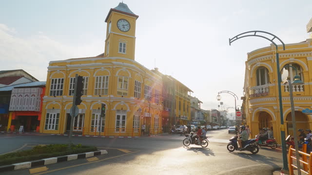 Old yellow building landmark at Phuket, Thailand