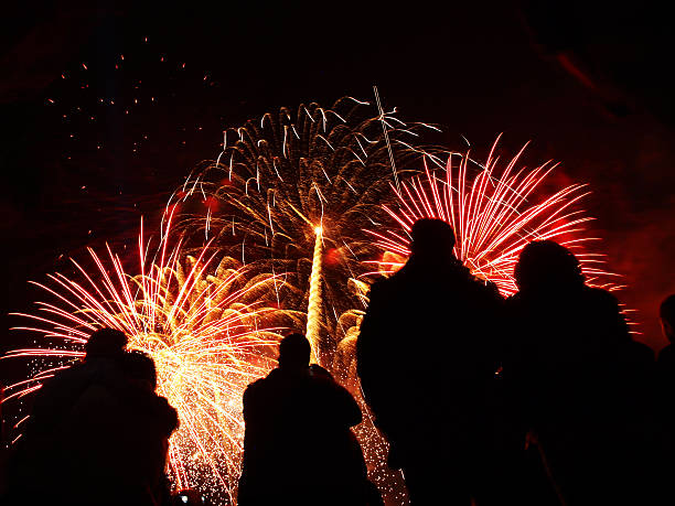 battersea fogos de artifício de 2010 - firework display pyrotechnics london england silhouette imagens e fotografias de stock