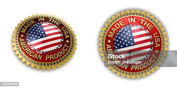 Photo libre de droit de Made In The Usa Seal banque d'images et plus d'images libres de droit de Drapeau américain - Drapeau américain, Fabriquer, Fond blanc