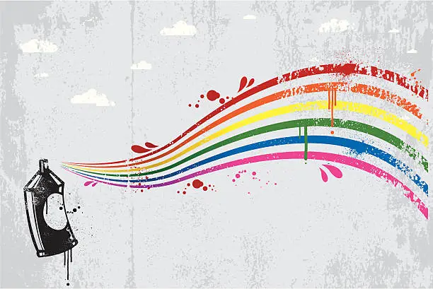 Vector illustration of Rainbow graffiti