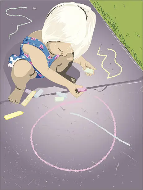 Vector illustration of Sidewalk Artist