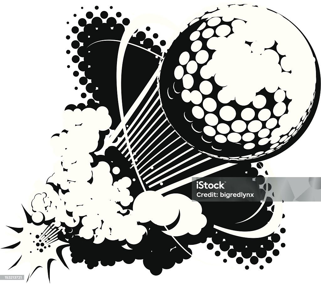 Sonic Boom Golf Ball A golfball breaking the speed of sound Golf stock vector