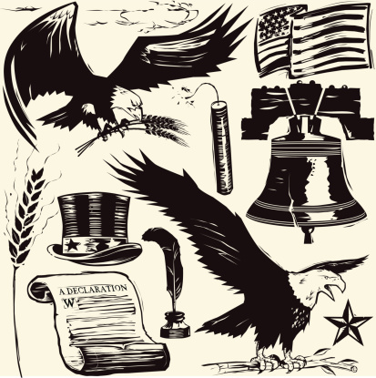 Woodcut style clip art - vintage American images