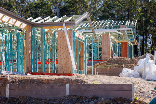 House under construction Framework of house under construction in residential housing development australia house home interior housing development stock pictures, royalty-free photos & images