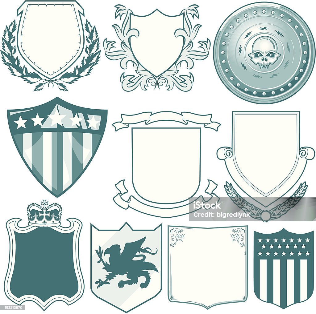 Design Elements - Shields 10 different shield designs. Coat Of Arms stock vector