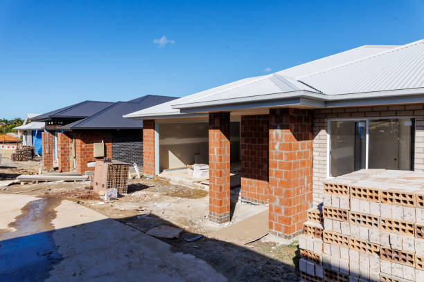 House under construction nearing lock-up stage House under construction in residential housing development nearing lock-up stage australia house home interior housing development stock pictures, royalty-free photos & images