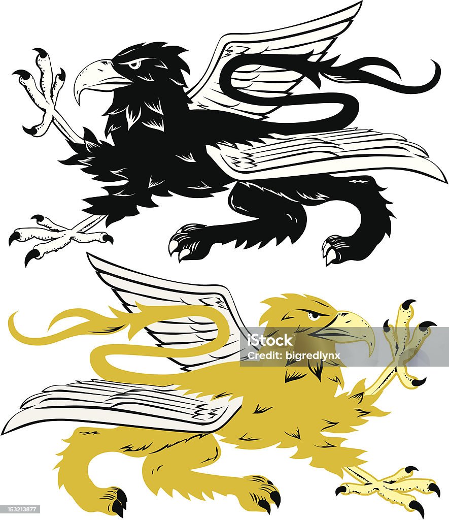 Medieval Griffin The mythical half-eagle half-lion beast. Animal stock vector