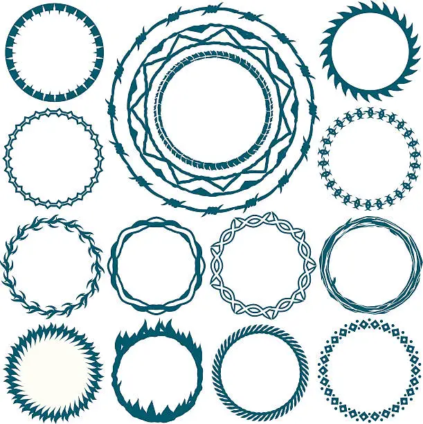 Vector illustration of Design Elements - More Rings & Circlets