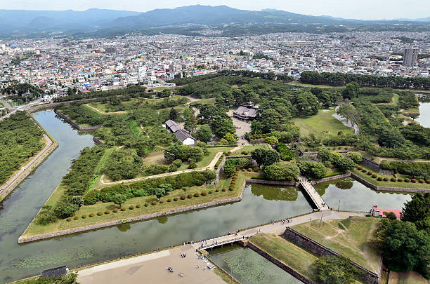 istock Landscape visible from the tower Goryokaku. 153214336