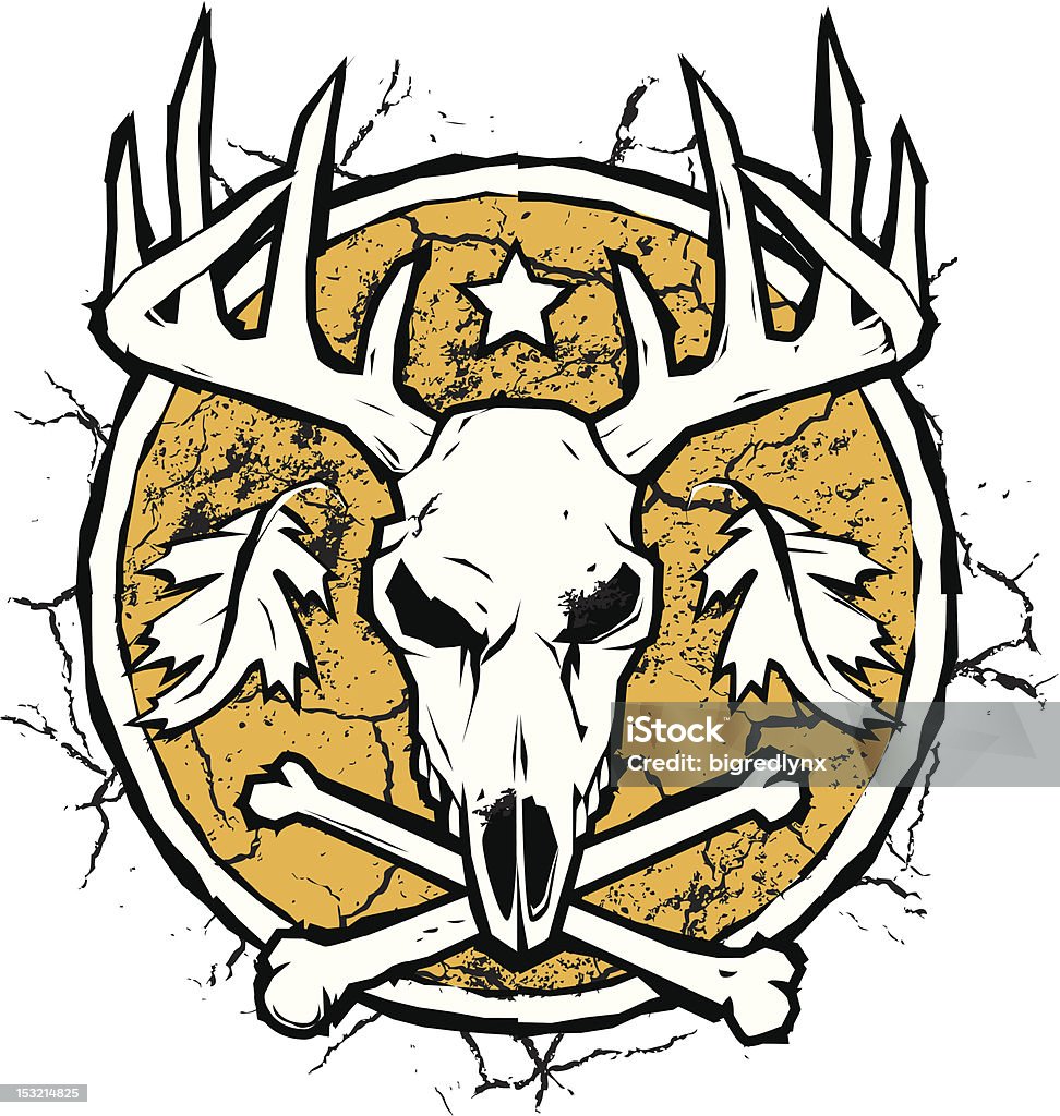 Hunter's sucha Emblem - Grafika wektorowa royalty-free (Czaszka i piszczele)