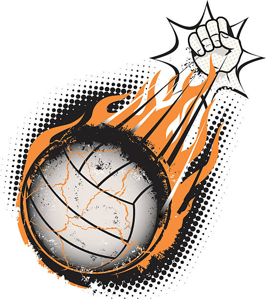 volleyball-meteor - spiked stock-grafiken, -clipart, -cartoons und -symbole