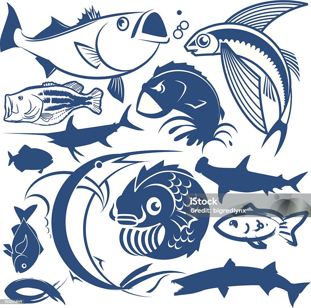 Fish Element Design Elements Fish Stock Illustration - Download Image Now ...
