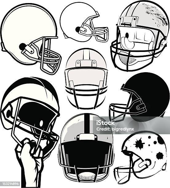 Ilustración de Casco De Fútbol Americano y más Vectores Libres de Derechos de Casco de fútbol americano - Casco de fútbol americano, Clip Art, Vector