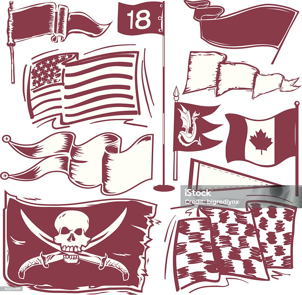 Design-Elemente-Flags - Lizenzfrei Amerikanische Flagge Vektorgrafik