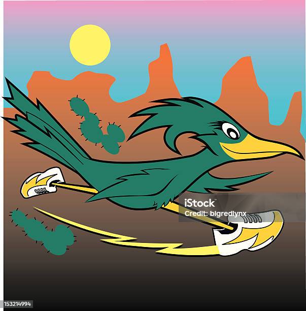 Cartoon Of Roadrunner Wearing Trainers Stock Illustration - Download Image Now - Roadrunner - Bird, Cartoon, Bird