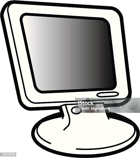 Ilustración de Monitor De Pantalla Plana y más Vectores Libres de Derechos de Blanco y negro - Blanco y negro, Clip Art, Correo electrónico