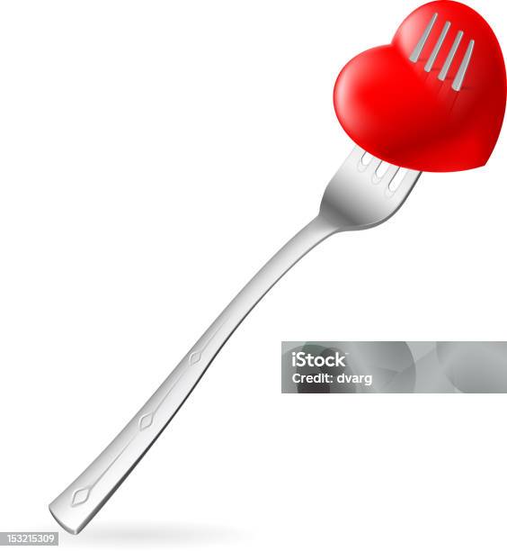 Fork In Herz Stock Vektor Art und mehr Bilder von Design - Design, Gabel, Herzform