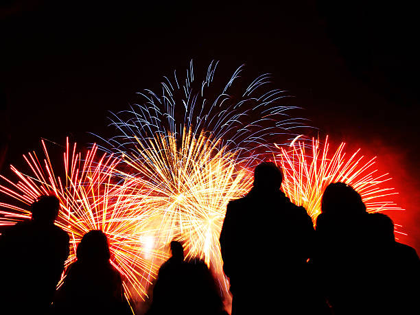 battersea fogos de artifício de 2010 - firework display pyrotechnics london england silhouette imagens e fotografias de stock