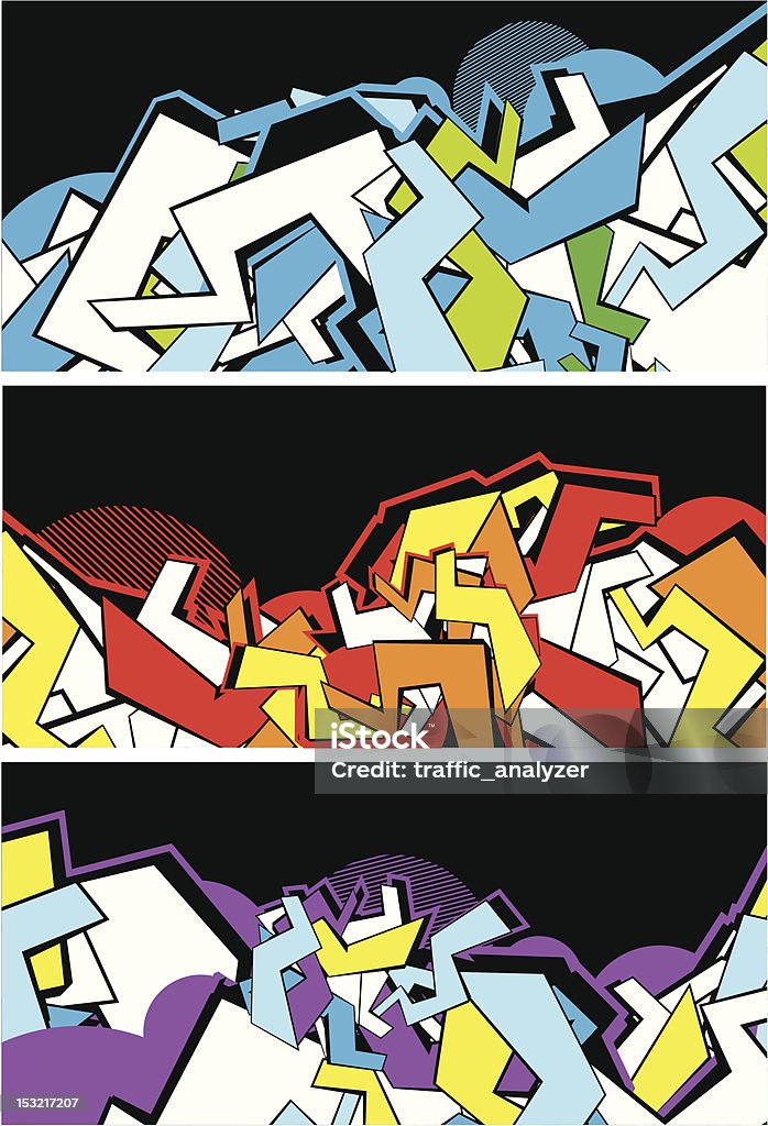 Set of graffiti banners Graffiti stock vector